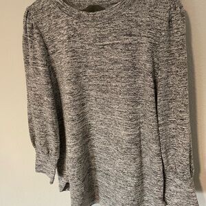 Sunday in Brooklyn Gray Top 3/4 Sleeve - Small